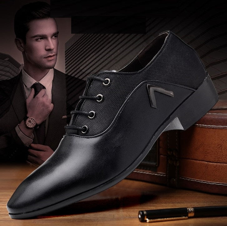 Gentleman Stylish Dress Up Shoes Middle Lace Up