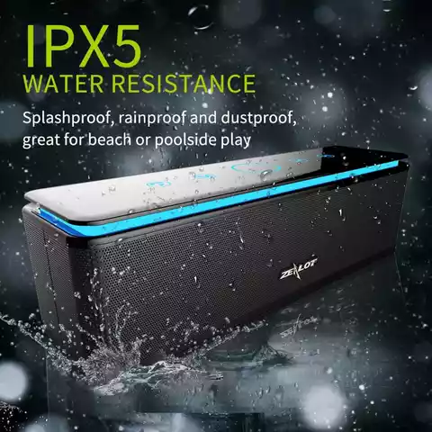 Zealot S7 Premium Bluetooth Speaker 3D Bass Stereo Water Resistant IPX5 With Power Bank And App Control