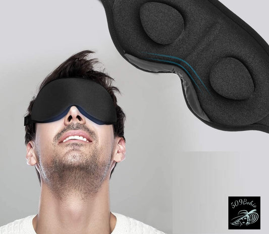 Travel 3D Sleep Mask Memory Foam With Nose Bridge Blocks Light 100%