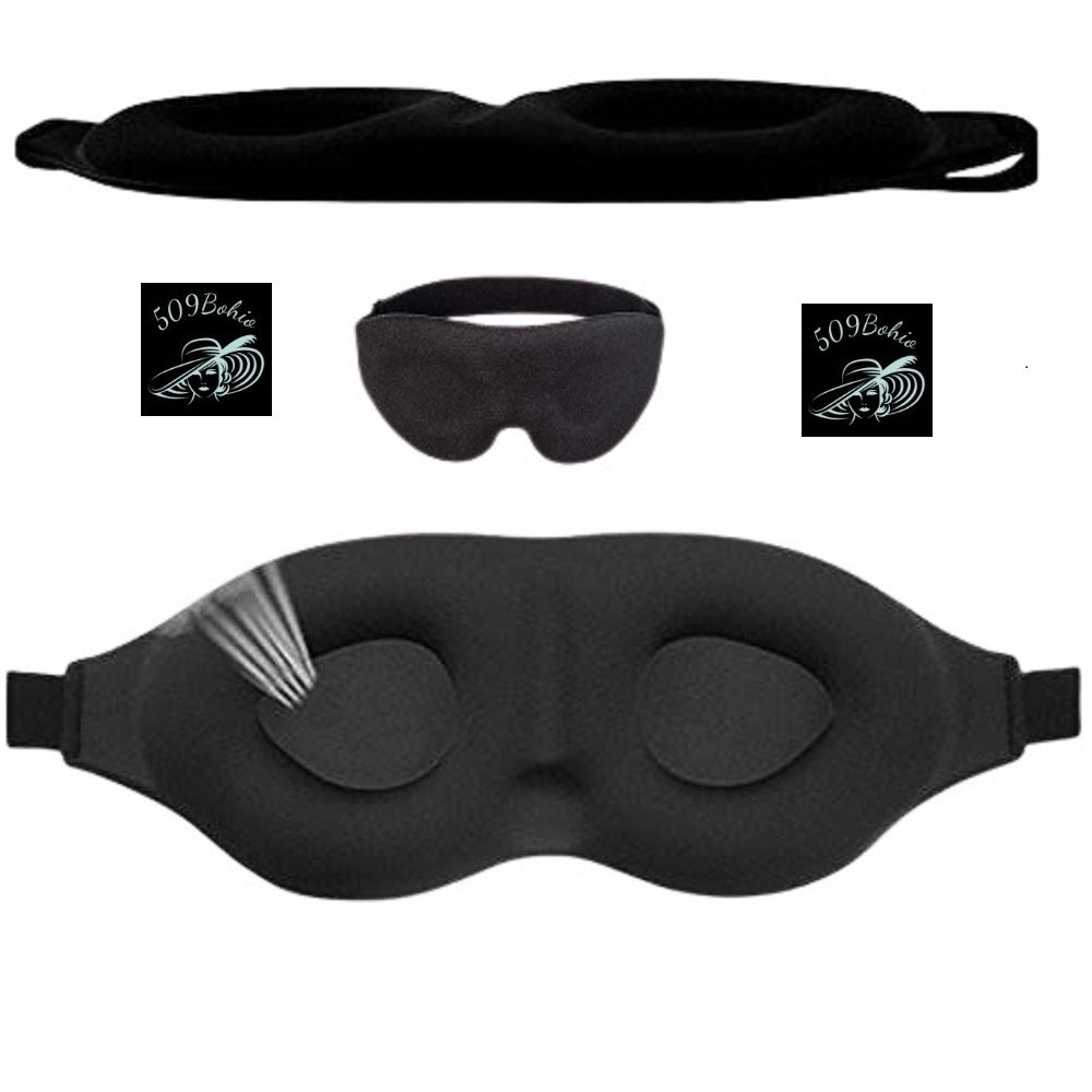Sleep Mask Memory Foam 3D With Nose Pad And Elastics Blocks Light 100%